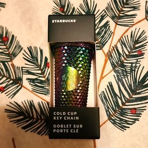 Rainbow Starbucks cold cup Keychain